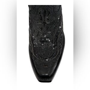 NWT JB DILLION Black Cutout Leather Western Boots